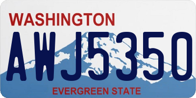 WA license plate AWJ5350