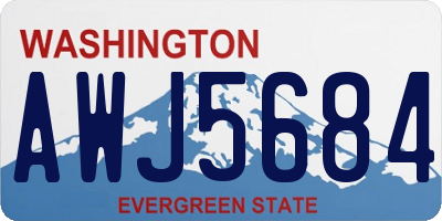 WA license plate AWJ5684