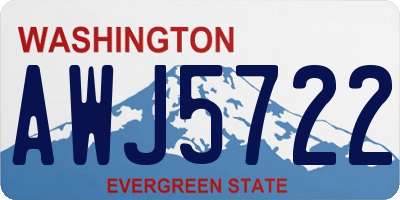 WA license plate AWJ5722