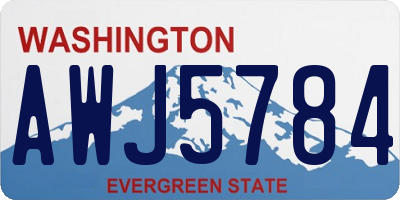 WA license plate AWJ5784