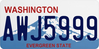 WA license plate AWJ5999