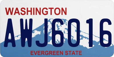 WA license plate AWJ6016