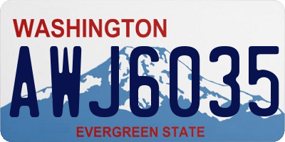WA license plate AWJ6035