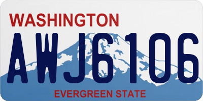 WA license plate AWJ6106