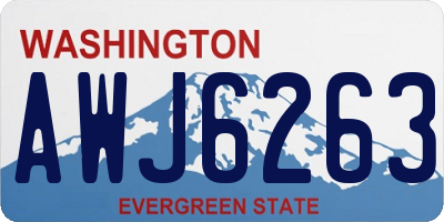 WA license plate AWJ6263