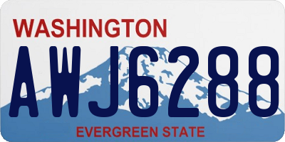 WA license plate AWJ6288
