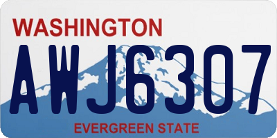 WA license plate AWJ6307