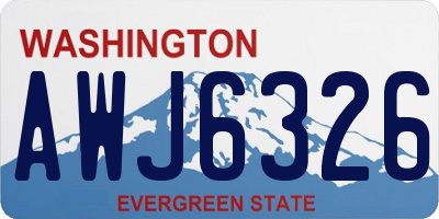 WA license plate AWJ6326