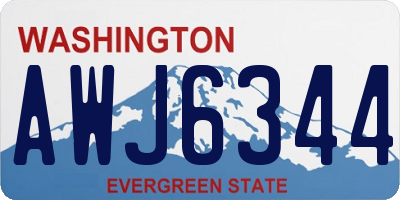 WA license plate AWJ6344