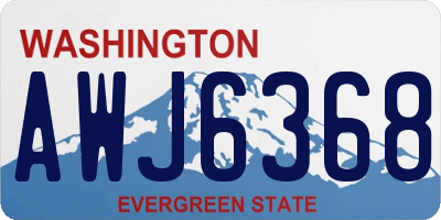 WA license plate AWJ6368