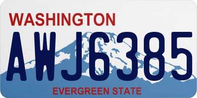 WA license plate AWJ6385