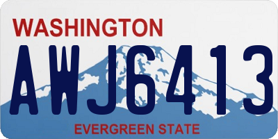 WA license plate AWJ6413