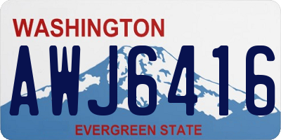 WA license plate AWJ6416