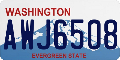 WA license plate AWJ6508