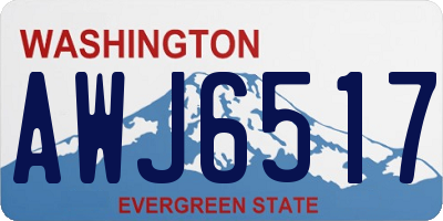 WA license plate AWJ6517