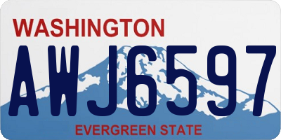 WA license plate AWJ6597