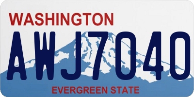 WA license plate AWJ7040