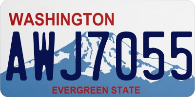 WA license plate AWJ7055