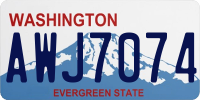 WA license plate AWJ7074