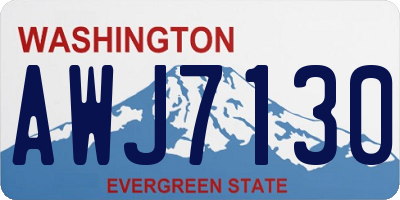 WA license plate AWJ7130