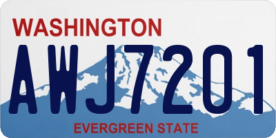 WA license plate AWJ7201