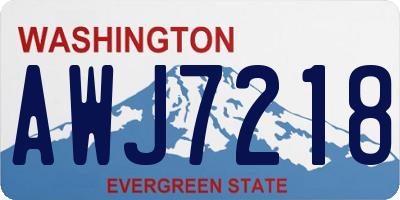 WA license plate AWJ7218