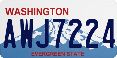 WA license plate AWJ7224