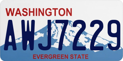 WA license plate AWJ7229