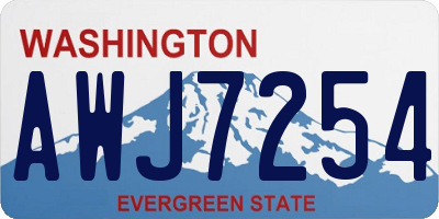 WA license plate AWJ7254