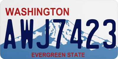 WA license plate AWJ7423