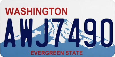 WA license plate AWJ7490