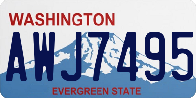 WA license plate AWJ7495