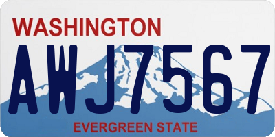 WA license plate AWJ7567