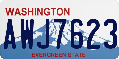 WA license plate AWJ7623