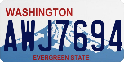 WA license plate AWJ7694