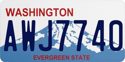 WA license plate AWJ7740