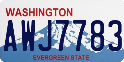 WA license plate AWJ7783