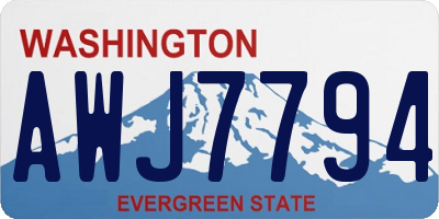 WA license plate AWJ7794