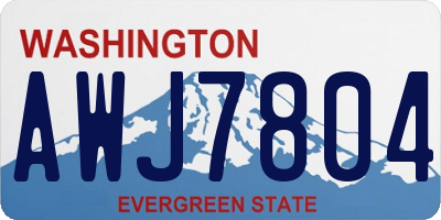 WA license plate AWJ7804