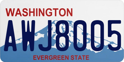 WA license plate AWJ8005