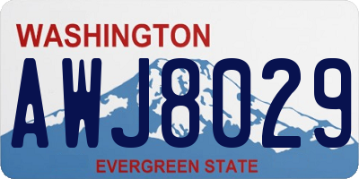WA license plate AWJ8029