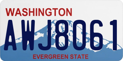 WA license plate AWJ8061