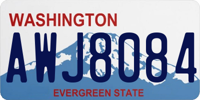 WA license plate AWJ8084