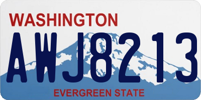 WA license plate AWJ8213