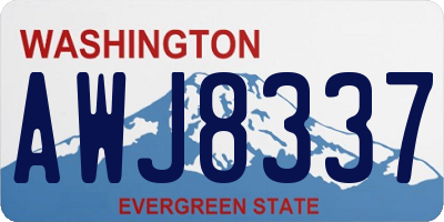 WA license plate AWJ8337
