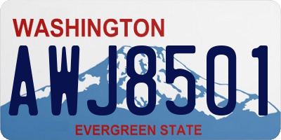 WA license plate AWJ8501