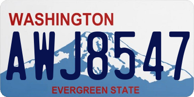 WA license plate AWJ8547