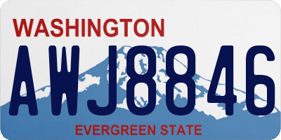 WA license plate AWJ8846