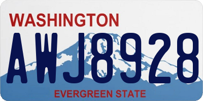 WA license plate AWJ8928