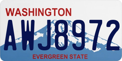 WA license plate AWJ8972